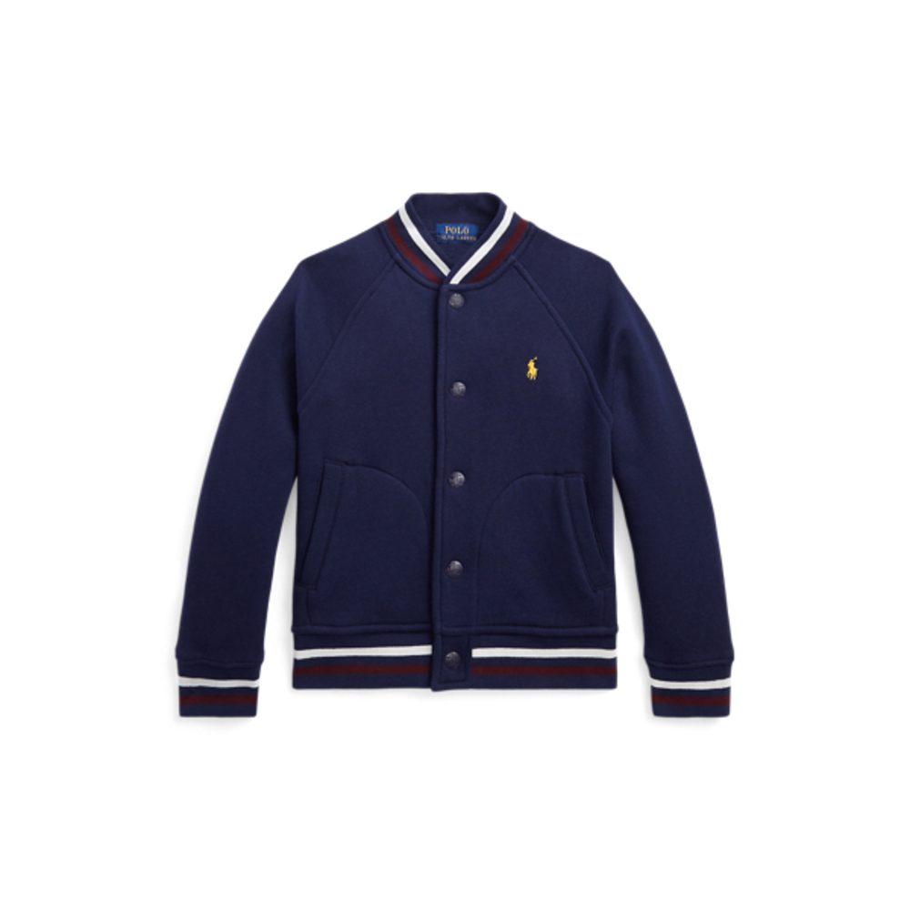 Ralph Lauren Polo Kids Blue Fleece Baseball Jacket- Size 4/4T